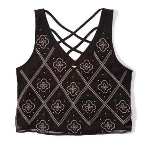 Hollister x Sydney Sierota Beaded Black Tank